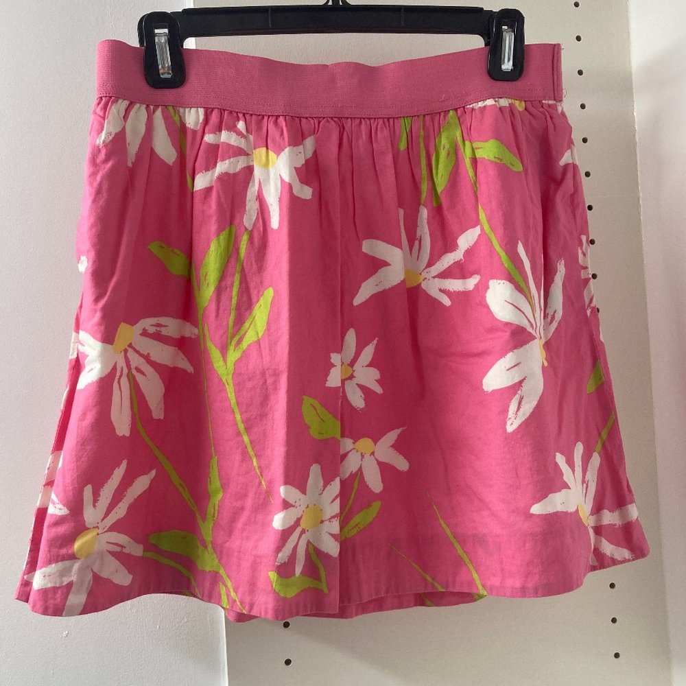 LILLY PULITZER Pink and White A-Line Skirt - M